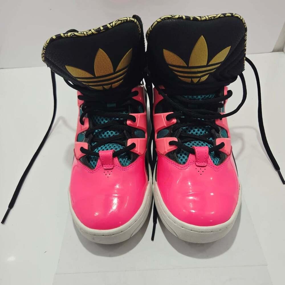 Adidas Originals Hard Court Hi Pink Teal Black Gold Sneakers Size 10 US Q32922